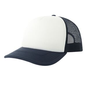 Atlantis Unisex Adult Rapper-S 5 Panel Recycled Mid Visor Trucker Cap / White/Na